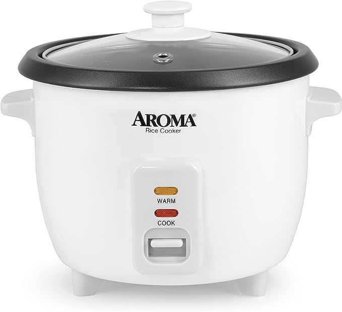 Aroma Housewares Aroma 6-cup (cooked) 1.5 Qt. One Touch Rice Cooker, White (ARC-363NG), 6 cup coo... | Amazon (US)