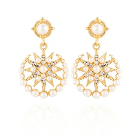 Pearl and Crystal drop earring | Walmart (US)