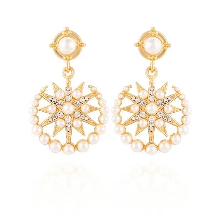 Pearl and Crystal drop earring | Walmart (US)