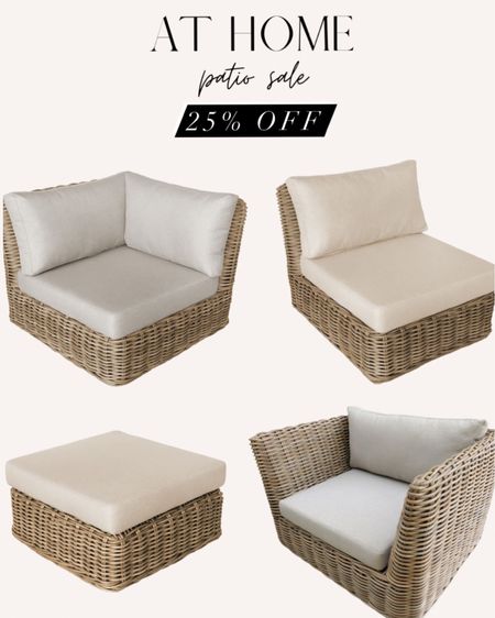 25% off the patio furniture we have, we bought it last summer (2022) & it’s held up so well.  I love it & the thick oversized rattan, very east coast vibes. 

Outdoor furniture // patio // front porch // wicker // Hamptons // cushion // couch // chair // ottoman // customizable 

#LTKsalealert #LTKSeasonal #LTKfamily