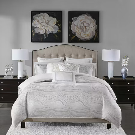 Madison Park Signature Hollywood Glam Comforter Set, One Size, White | JCPenney