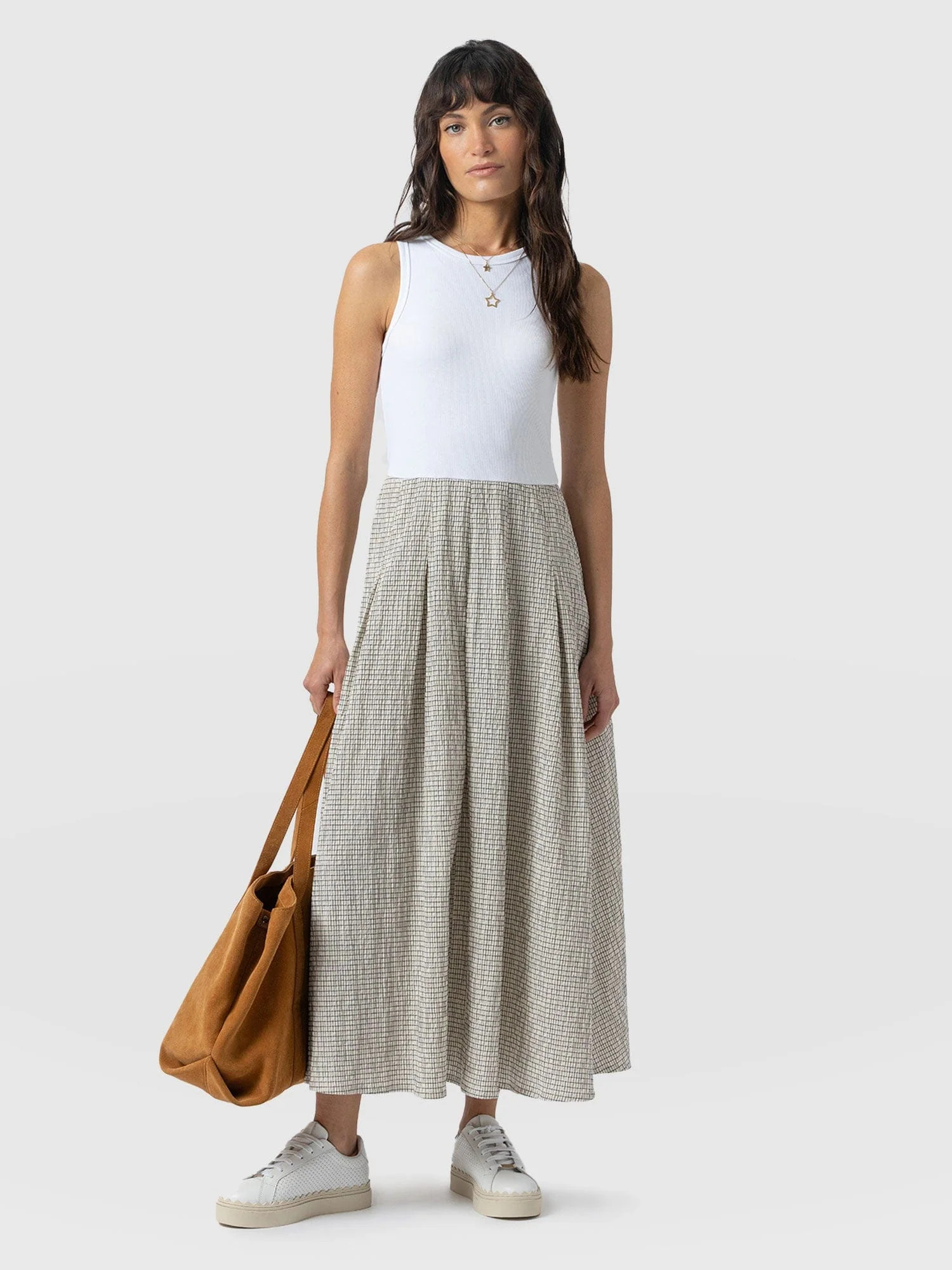 Renee Contrast Dress - Gingham | Saint + Sofia UK