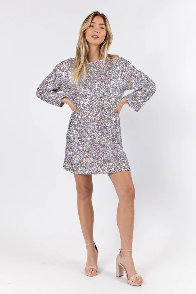 In A New Light Multi Sequin Mini Dress | Pink Lily