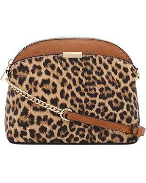 FashionPuzzle Leopard Paisley Print Small Dome Crossbody with Chain Strap | Amazon (US)