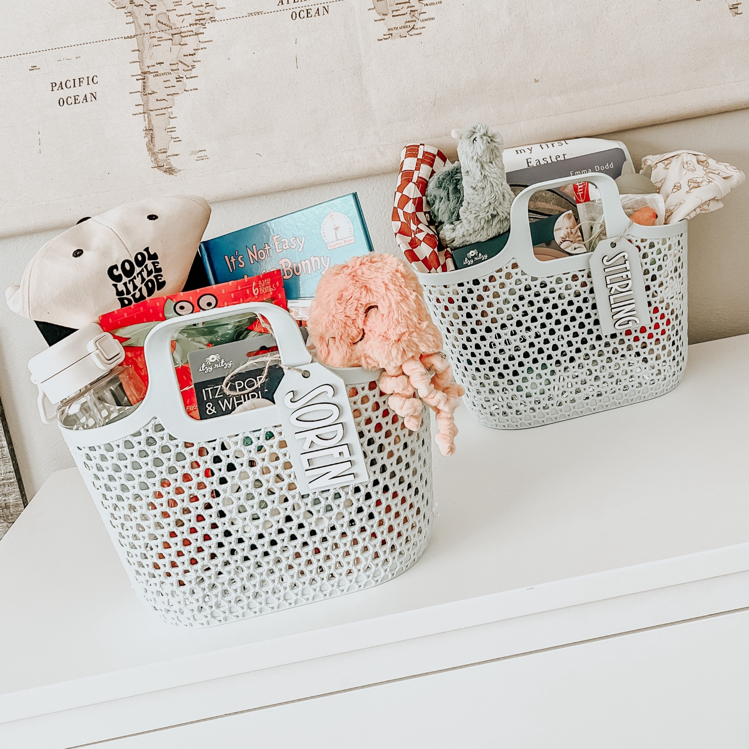 What I put in my boys Easter baskets! Age 4 and age 6 months.

The chick onesie is from Kate Quinn Organics, and the bath bombs are from TJMaxx! Use my code to shop at #itzyritzy: ALLY15 

#LTKSeasonal #LTKfamily #LTKbaby