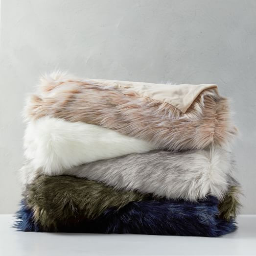 Faux Fur Brushed Tips Throw | West Elm (US)