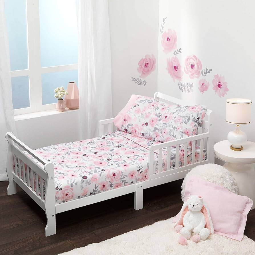 Bedtime Originals Blossom 4-Piece Toddler Bedding Set - Pink, Garden, Floral | Amazon (US)