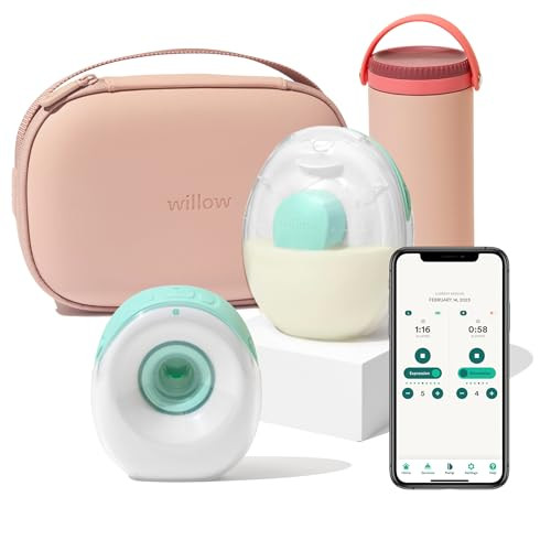 Willow Go - Wearable Breastfeeding Pump w/Case & Milk Cooler in Pink - Hands Free Breast Pump - Electric, Cordless - 9 Levels of Hospital Grade Suction Strength, App Compatible & Fits Fully in Bra | Amazon (US)