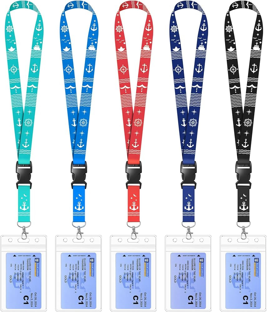 5 Pack Lanyard with Waterproof ID Badge Holders for Cruise Ship Cards, Essentials for Royal Carib... | Amazon (US)