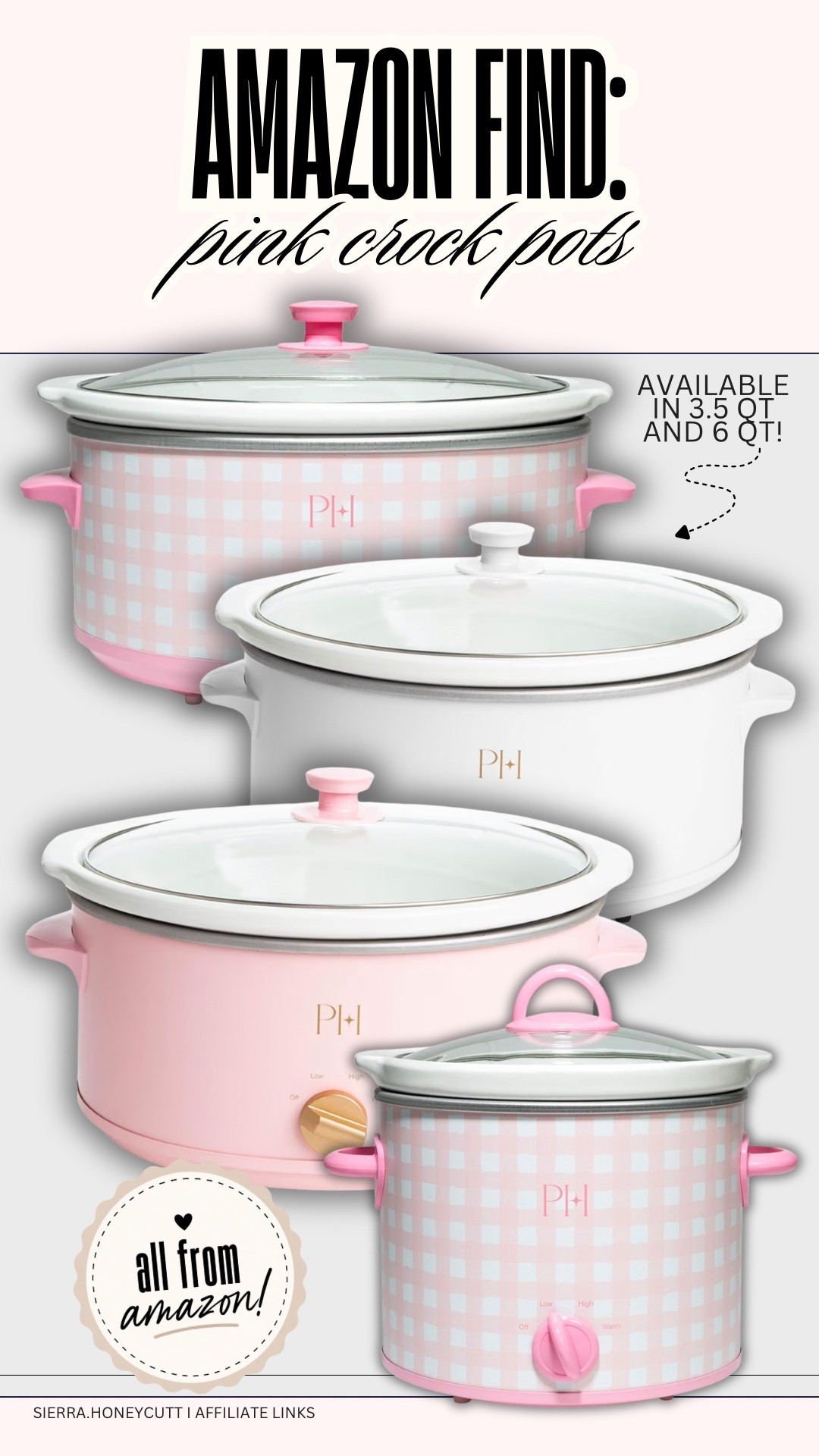 Amazon find— the cutest pink crockpots pots! Obsessed with this gingham 🤩

Home finds, kitchen, fall cooking, cozy meals, crock pot, slow cooker, Amazon

#LTKHome #LTKmomlife #LTKdayinmylife
