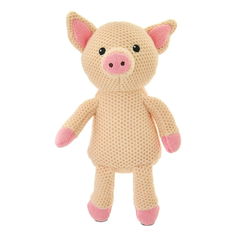Small Knit Pig Plush, Peach, 11", Easter by Way To Celebrate | Walmart (US)