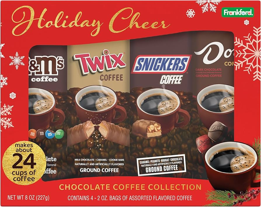 Holiday Cheer Chocolate Coffee Collection Gift Set 4 Pack, M&M's, Snickers, Twix, Dove Flavored G... | Amazon (US)