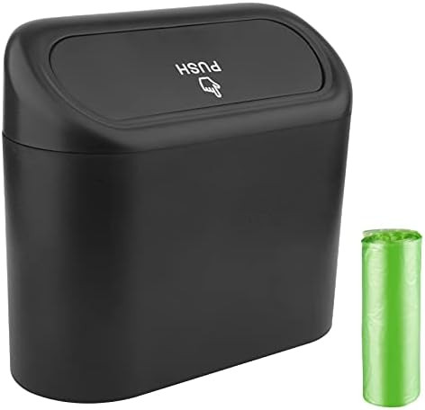 Car Trash Can, Mini Car Accessories with Lid and Trash Bag, Cute Car Organizer Bin, Small Garbage... | Amazon (US)