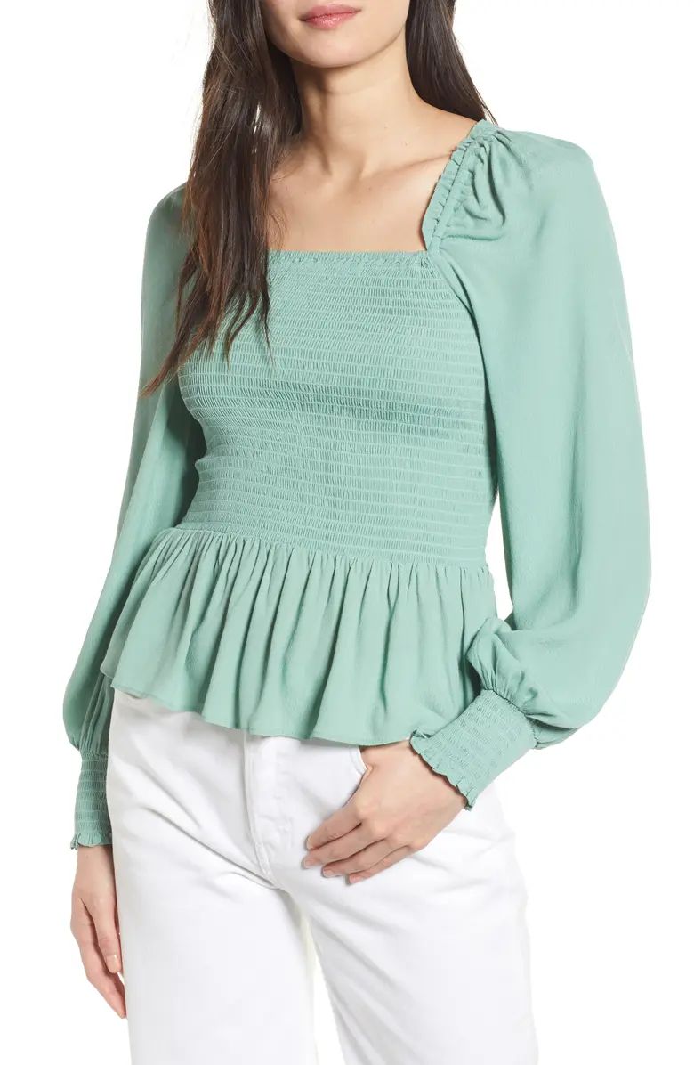 Square Neck Smocked Top | Nordstrom