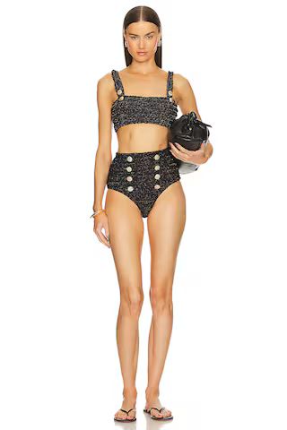 PatBO Crinkle Bikini Bottom in Black from Revolve.com | Revolve Clothing (Global)