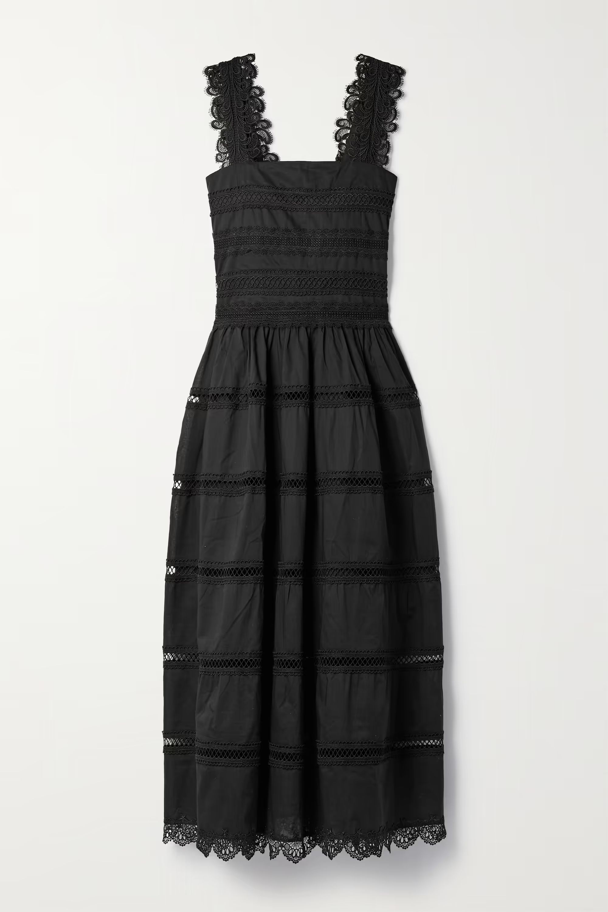 Kate cotton-voile and guipure lace midi dress | NET-A-PORTER (US)