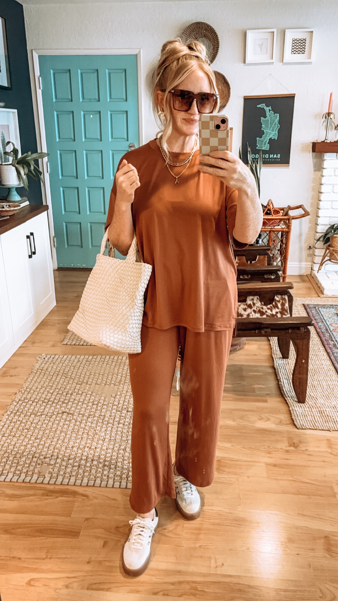 Second lounge set, this one is ideal for a travel outfit! So buttery soft and top and be tucked in or worn out, also paired with other pieces 🧡

Wearing size L at 150 lbs and 5’7” for reference. Fits TTS. 

Travel look, travel outfit, cozy outfit, lounge outfit, rust color, fall set, fall cozy style, fall style, loungewear, Amazon loungewear, casual look, cozy look, casual outfits

#LTKStyleTip #LTKTravel #LTKFindsUnder50