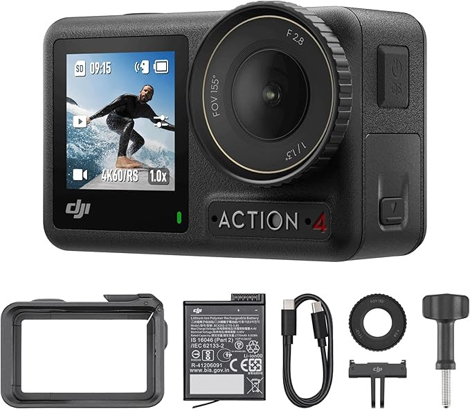 DJI Osmo Action 4 Essential Combo, Waterproof Action Camera with 1/1.3" Sensor, 4K/120fps Video, ... | Amazon (US)