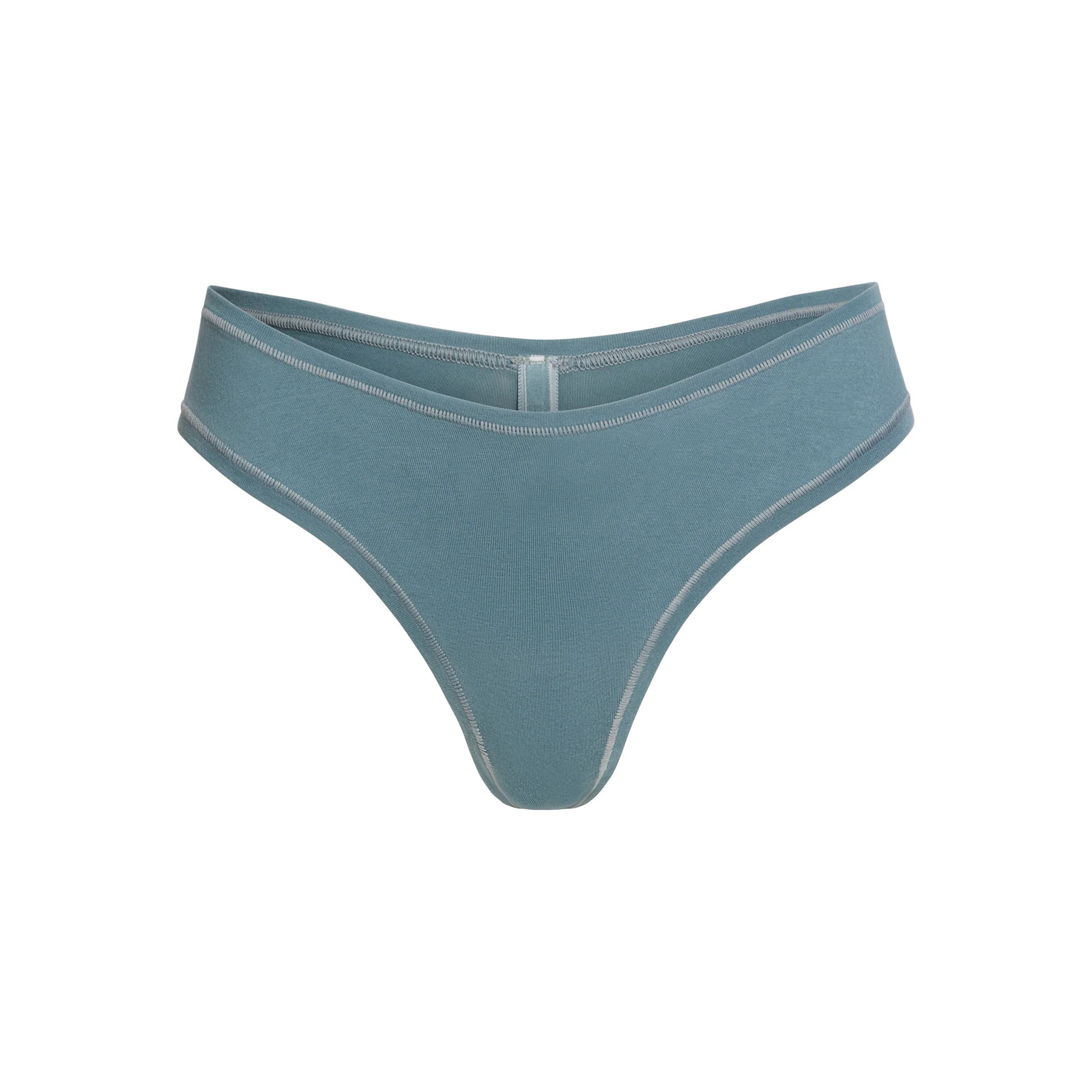 SKIMS Dipped Thong | Blue | Small | Cotton Jersey | SKIMS (US)