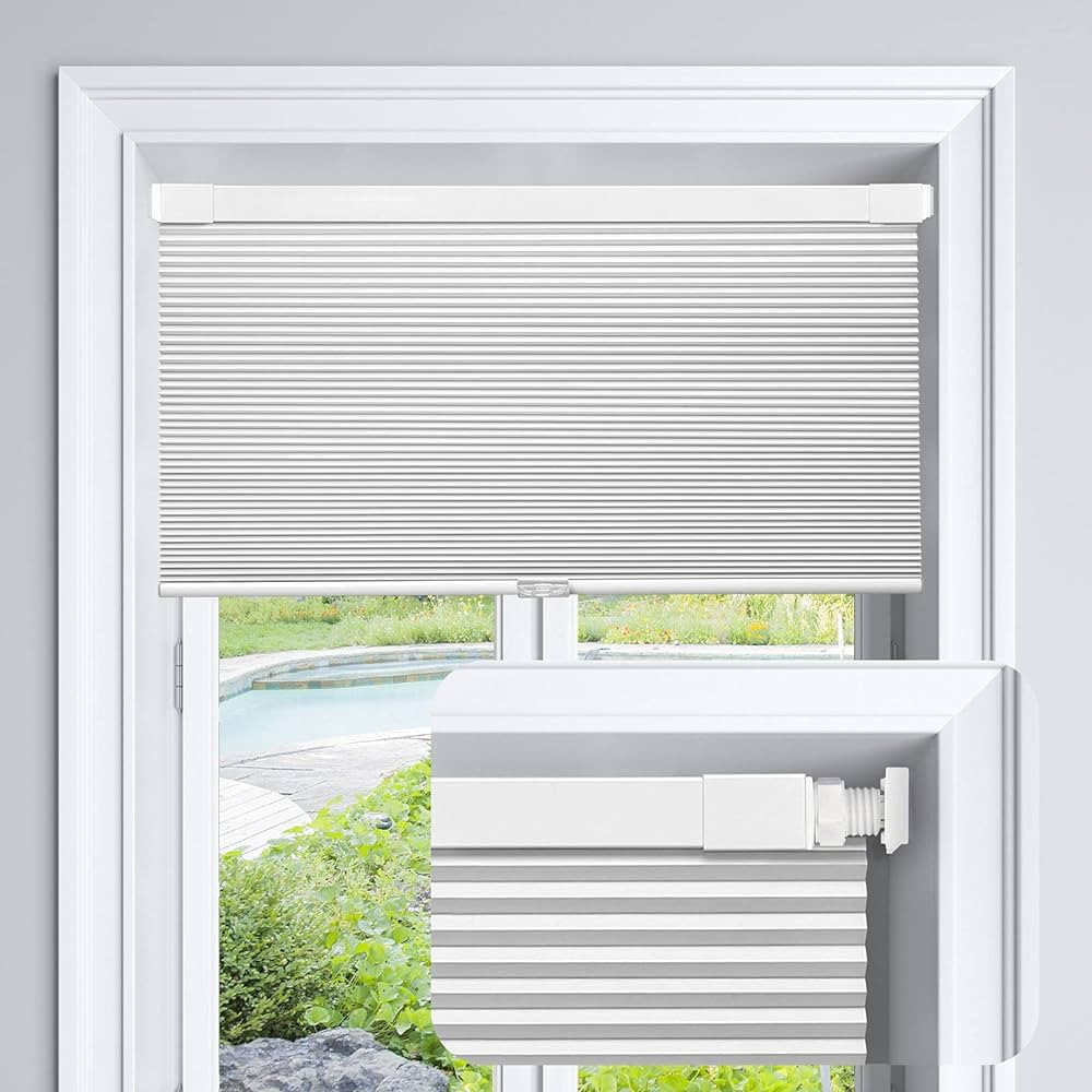 LazBlinds Cordless Cellular Shades, No Tools No Drill Blackout Honeycomb Shades Pleated Blinds fo... | Amazon (US)