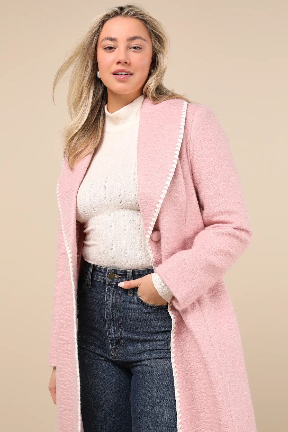 Adoring Forecast Pink Belted Coat | Lulus