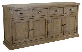 Kosas Quincy Reclaimed Pine 4 Drawer 4 Door Sideboard by Kosas Home for a Transitional Dining Roo... | Houzz (US)