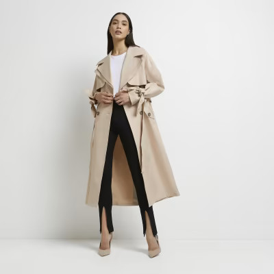 Beige oversized trench coat | River Island (UK & IE)