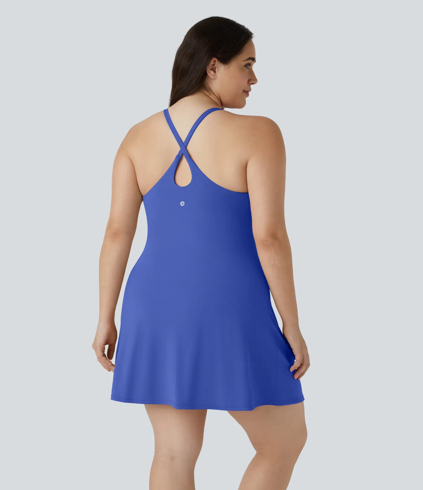 Women’s Everyday SoftlyZero™ Plush Backless 2-in-1 Flare Workout Plus Size Dress-Wannabe-Easy... | HALARA