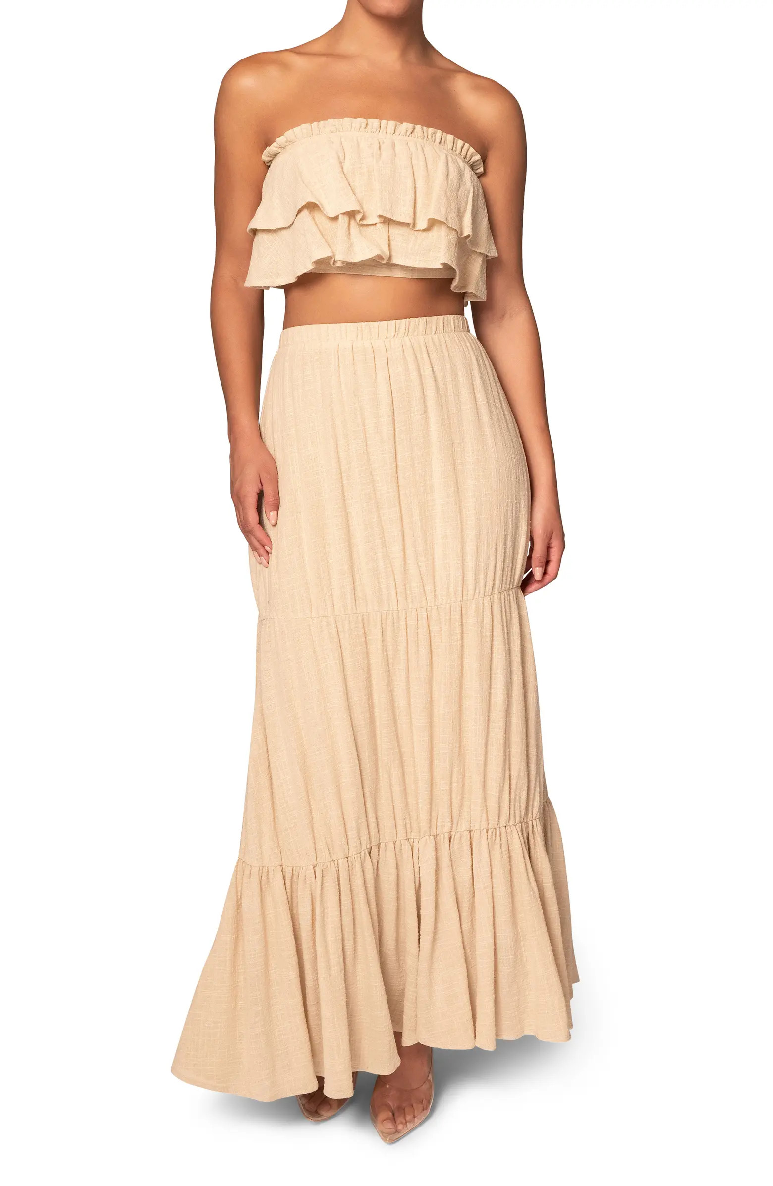 By the Sea Strapless Crop Top & Maxi Skirt Set | Nordstrom