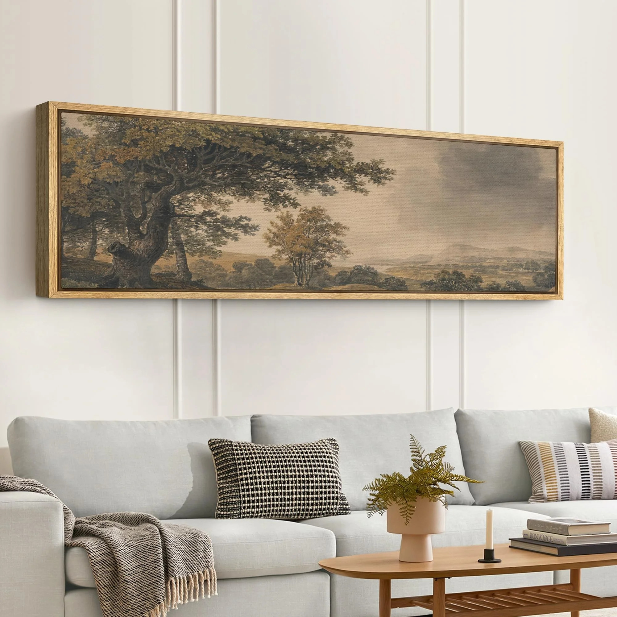 IDEA4WALL Extra Large Framed Canvas Print Wall Art Pastoral Countryside Landscape with Trees Vint... | Walmart (US)