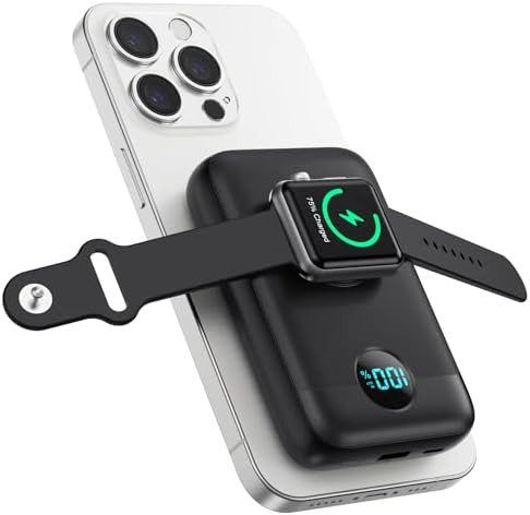 Magnetic Portable Charger 10800mAh,4-in-1 Wireless Power Bank with iWatch Charger, QC4.0+20W PD F... | Amazon (US)