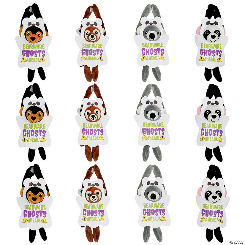11" Halloween Stuffed Long-Arm Bears with Handout Card for 12 | Oriental Trading Company