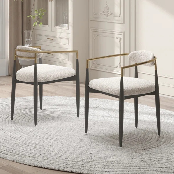 Ladon Fabric Upholstered Back Armchair Dining Chair (Set of 2) (Set of 2) | Wayfair North America