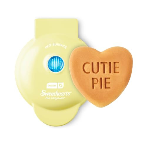 DASH Mini Heart Waffle Maker - 4" Heart-Shaped Waffles, Nonstick, Yellow, Perfect for Kids & Families, Valentines Day - Cutie Pie | Amazon (US)