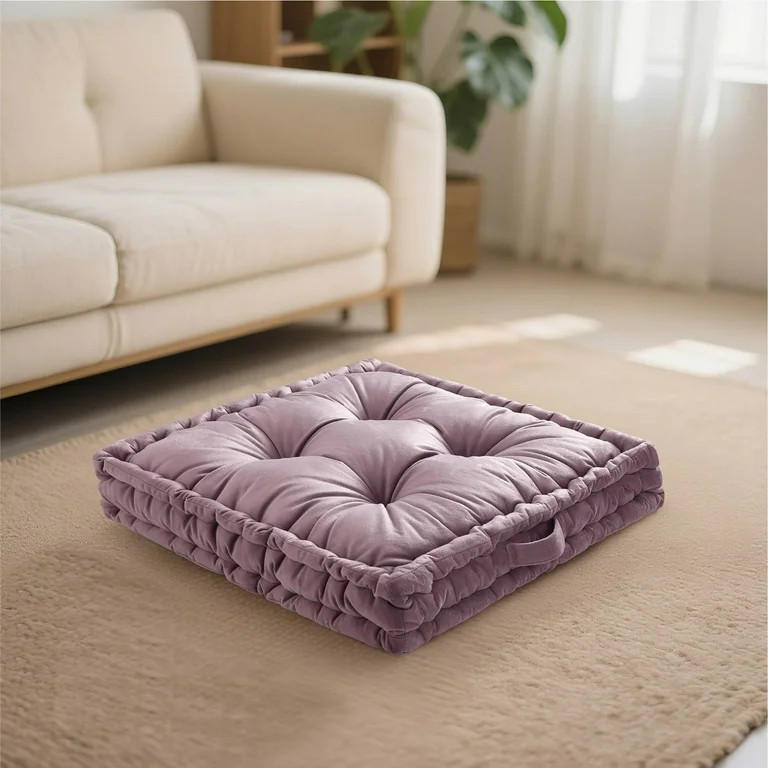 Mainstays 20" x 20" Hazy Purple Velvet Decorative Floor Pillow | Walmart (US)