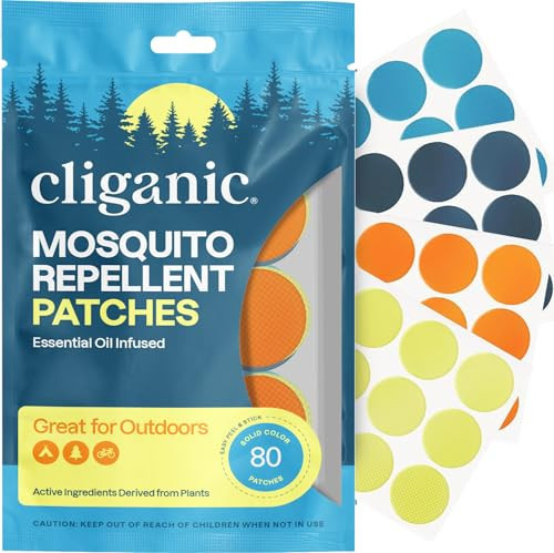 Cliganic Mosquito Repellent Stickers (80 Pack) - Patches for Kids & Adults, Natural DEET-Free, Citronella Essential Oil Infused | Amazon (US)