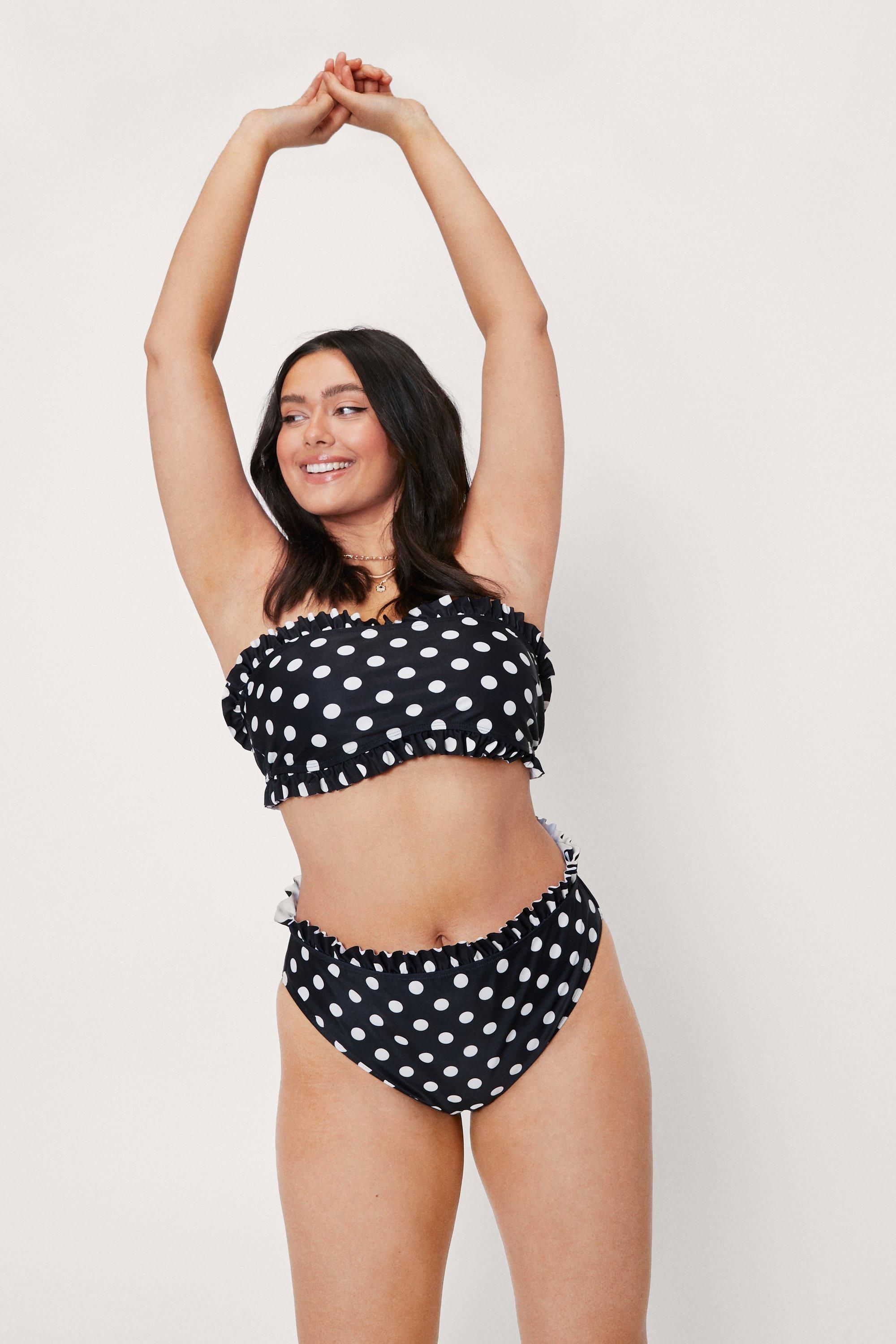 Plus Size Polka Dot Print Bandeau Bikini Top | Nasty Gal (US)