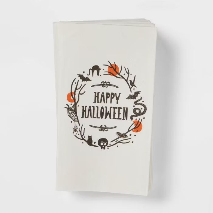 16ct Paper Happy Halloween Disposable Disposable Guest Towels  - Threshold&#8482; | Target