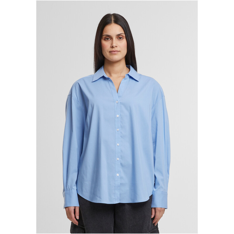 Urban Classics Damen-Bluse, Oversized, aus Baumwolle, puderblau, Größe S | Joybuy