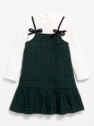 Ribbed Mock-Neck Top and Tie-Bow Ruffled Dress Set for Baby | Old Navy (US)