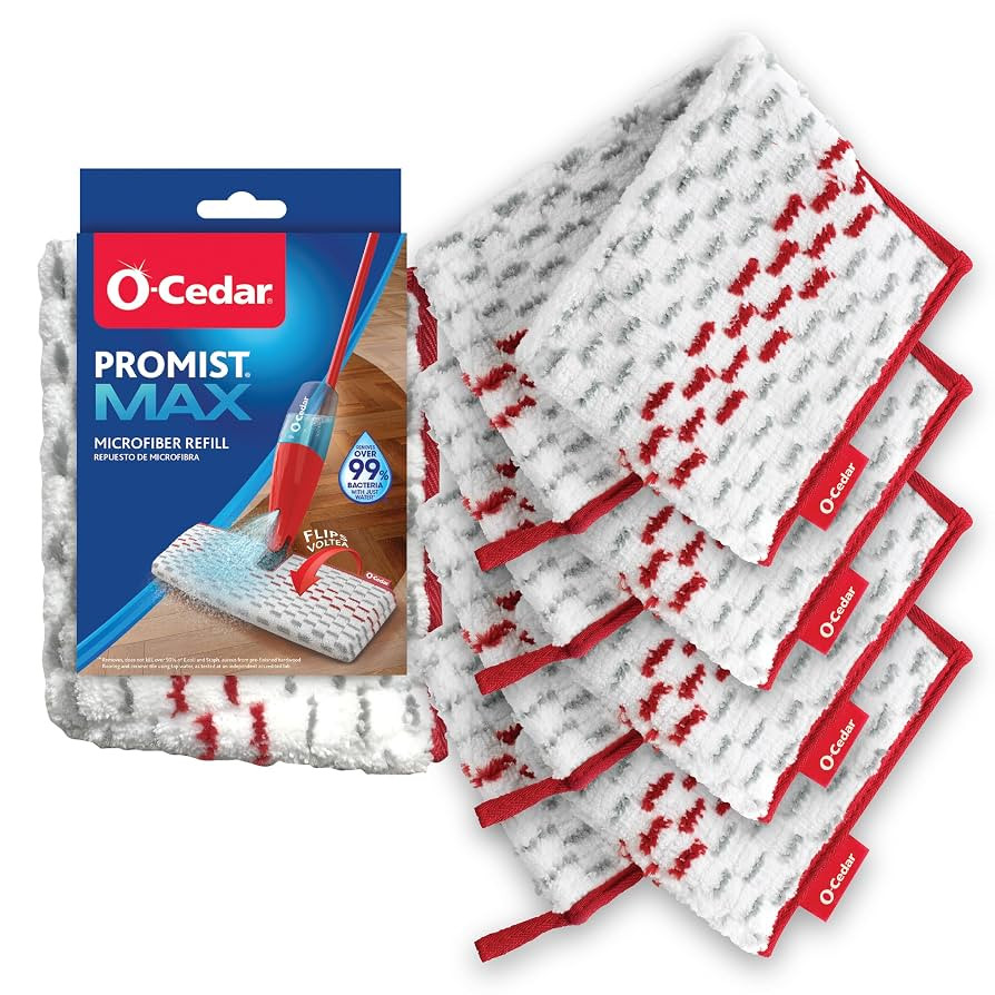 O-Cedar ProMist MAX Spray Mop Head Replacement (Pack of 4) | Machine Washable | Reusable | Microf... | Amazon (US)