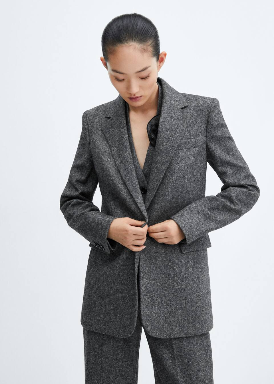 Wool suit blazer -  Women | Mango USA | MANGO (US)