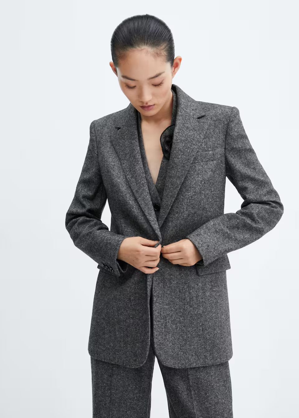 Wool suit blazer -  Women | Mango USA | MANGO (US)