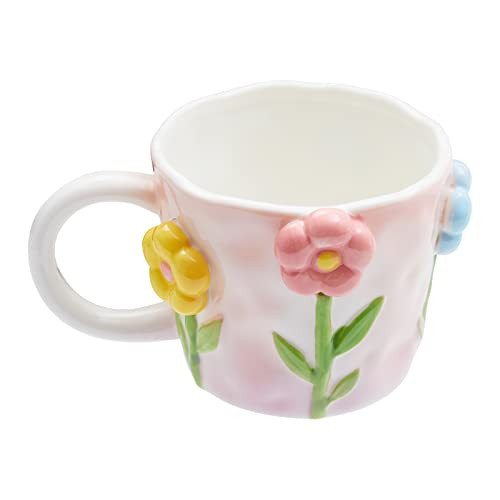 Szoyeay 3D Flower Coffee Mug Colorful Sunflower Ceramic Cup,12 oz Cute Handmade Mugs,Christmas Birthday Surprise for Friends Family or Flower Lovers (Colorful Sunflower) | Amazon (US)