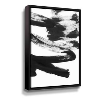 'Black & white strokes 5' by Iris Lehnhardt Framed Canvas Wall Art | The Home Depot