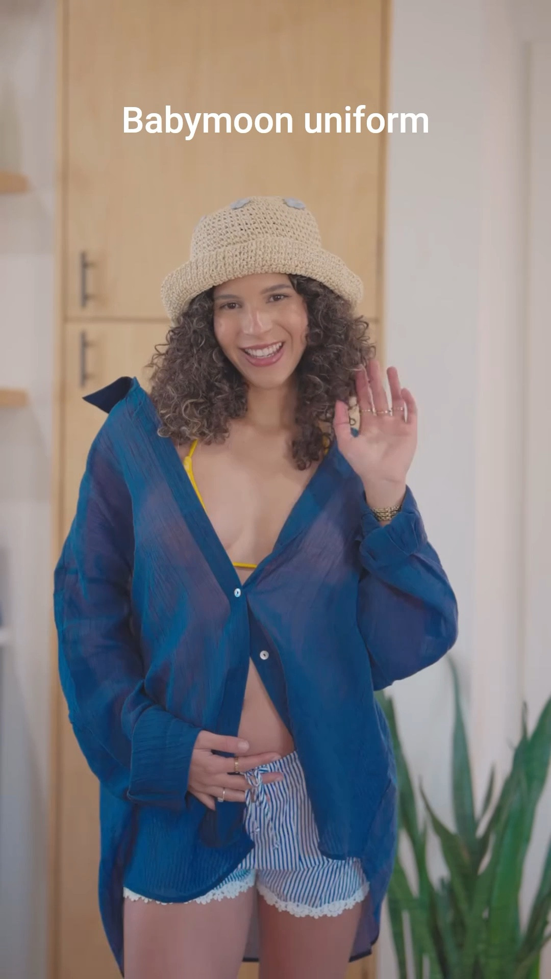 Beach Babymoon uniform 🌼☀️🐚

Pieces from @berlookofficial 
- Black Contrast U Neck Yoga Jumpsuit
- Yellow Jacquard Bikini
- Apricot Braided Fisherman’s Hat
- Navy Blue Shirt Collar Tie Front Cover-Up

Use coupon code JOMELY20 for 20%off

#berlook #berladies #bathingsuit #babymoon #pregnantvacation #maternitystyle #springstyle #summerstyle #tropicalvacation
