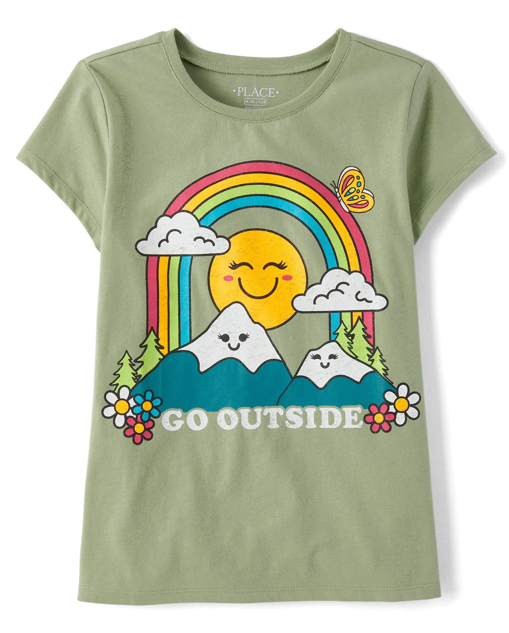 Girls Go Outside Graphic Tee - misty glen | The Children's Place