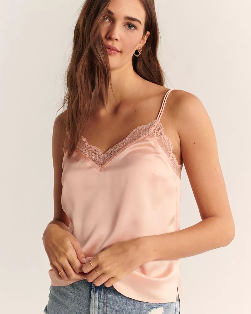Satin Lace Cami | Abercrombie & Fitch (US)