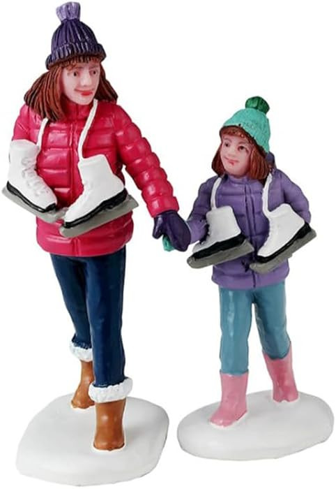 Lemax Skating Sisters Village Accessory Set of 2, Resin Figurines, 2.83" Tall, Multicolor | Amazon (US)