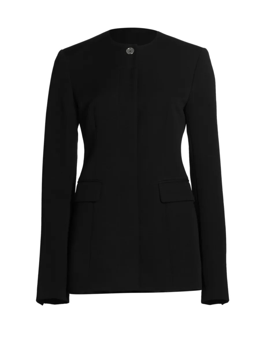 Collarless Cinched Jacket | Saks Fifth Avenue